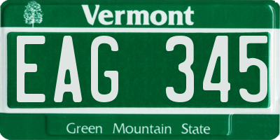 VT license plate EAG345