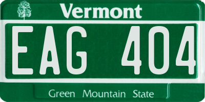 VT license plate EAG404