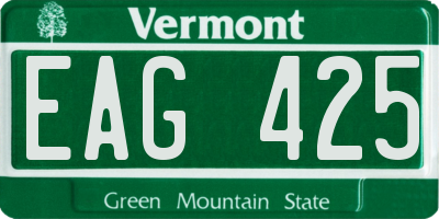 VT license plate EAG425