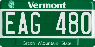VT license plate EAG480