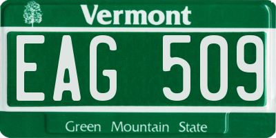VT license plate EAG509