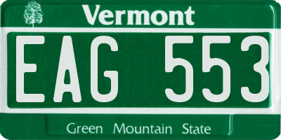 VT license plate EAG553