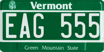 VT license plate EAG555