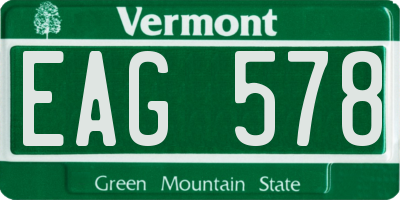 VT license plate EAG578