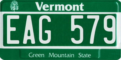 VT license plate EAG579