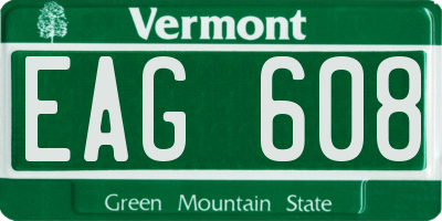 VT license plate EAG608
