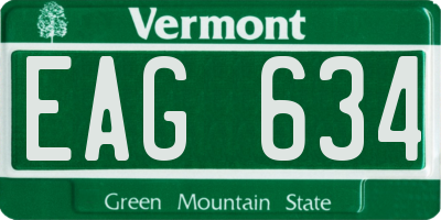 VT license plate EAG634