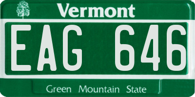 VT license plate EAG646
