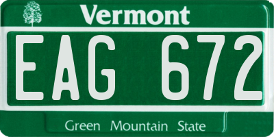 VT license plate EAG672