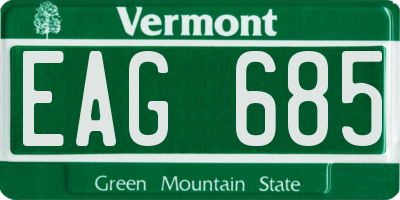 VT license plate EAG685