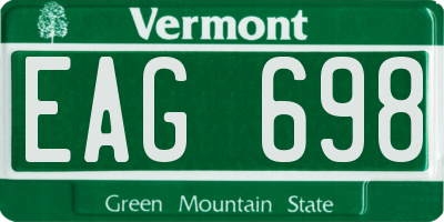 VT license plate EAG698