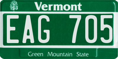 VT license plate EAG705
