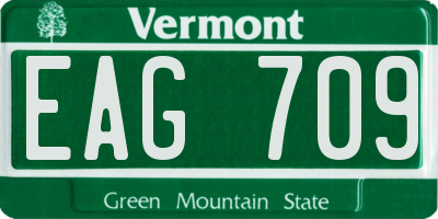 VT license plate EAG709