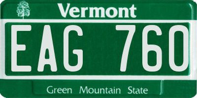 VT license plate EAG760