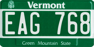 VT license plate EAG768