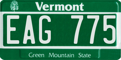 VT license plate EAG775