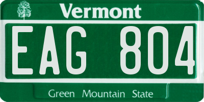 VT license plate EAG804