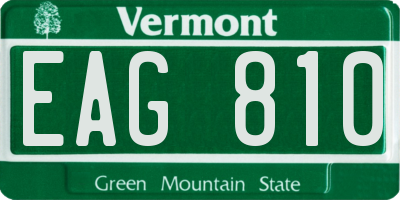 VT license plate EAG810