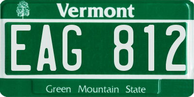 VT license plate EAG812