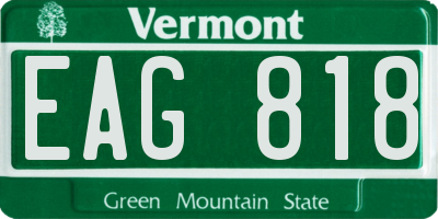 VT license plate EAG818