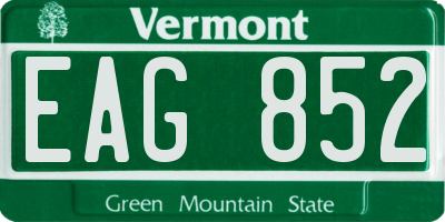 VT license plate EAG852