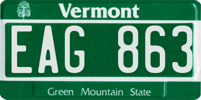 VT license plate EAG863