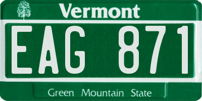 VT license plate EAG871