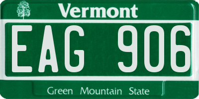 VT license plate EAG906