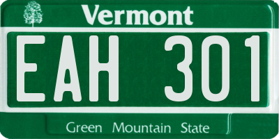 VT license plate EAH301