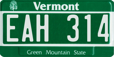 VT license plate EAH314