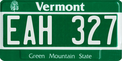 VT license plate EAH327
