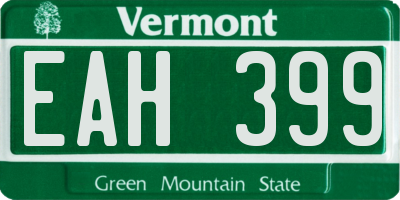 VT license plate EAH399