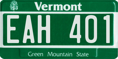 VT license plate EAH401