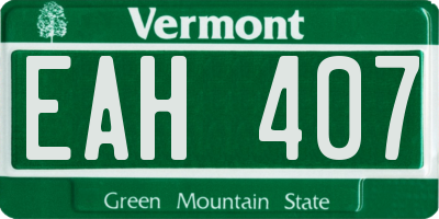VT license plate EAH407