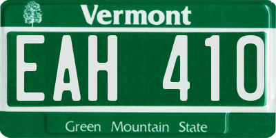 VT license plate EAH410