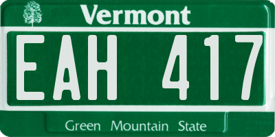 VT license plate EAH417