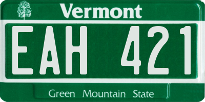 VT license plate EAH421