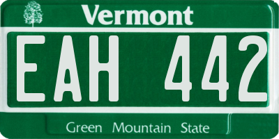 VT license plate EAH442
