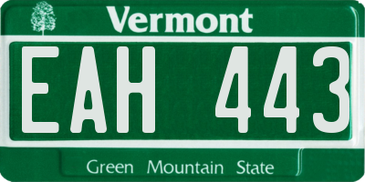 VT license plate EAH443