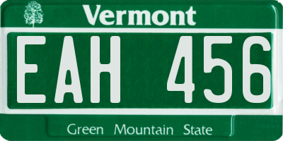 VT license plate EAH456