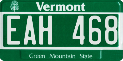 VT license plate EAH468