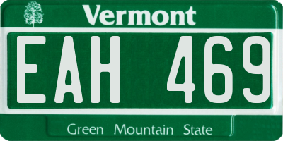 VT license plate EAH469