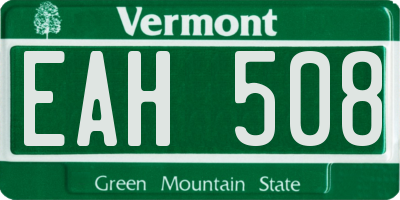 VT license plate EAH508