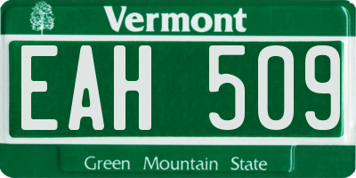 VT license plate EAH509