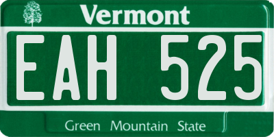VT license plate EAH525