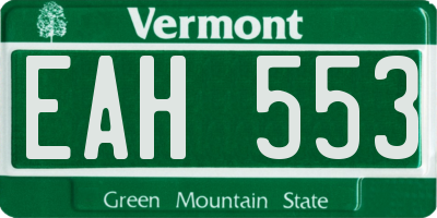VT license plate EAH553