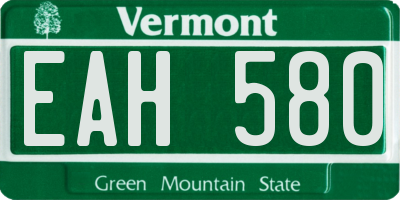 VT license plate EAH580