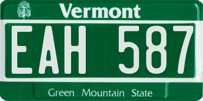 VT license plate EAH587