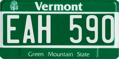 VT license plate EAH590
