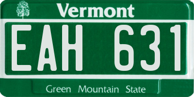 VT license plate EAH631